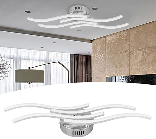 Topyond LED-Deckenleuchte, 25 W, Gewellte Deckenlampe Für Wohnzimmer, Schlafzimmer, Küche, Dekor, Warmes Licht Für Wohnzimmer, Küche, Schlafzimmer, Esszimmer, AC85-265 V