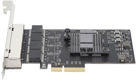 Tarjeta de Red PCIe de 2,5 GB, 4 Puertos RJ45 Adaptador de Interfaz Ethernet de 2500 Mbps, para Chip RTL8125BG Tarjeta PCI Express Gigabit Ethernet Compatible con Windows, Linux,