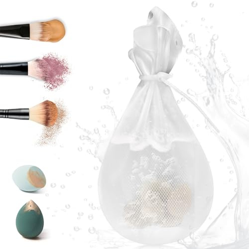 FERNIDA Esponja limpiadora de silicona para brochas de maquillaje, bolsa de limpieza para brochas de maquillaje, esponja de base, almohadilla de cojín, esponja de polvo