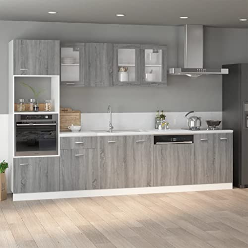 Mueble inferior para fregadero, color gris, 80 x 46 x 81,5 cm, madera de ingeniería