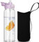 DEARRAY 0.8l Borraccia Vetro con Cannuccia, 800ml Sportivo Bottiglia d'Acqua Vetro a Prova di Perdite con Guaina Protettiva in Neoprene