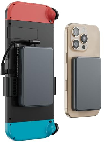 Antank 2 in 1 Magnetic Power Bank for Switch & iPhone 17, 10000mAh Wireless Portable Charger, 20W Fast Charging External Battery Pack for Switch/OLED/iPhone 17-12 (With Magnetic Clip & 2 USB-C Cables)