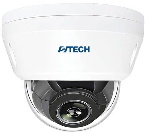 Avtech 635051 Telecamera IP Dome IR H.265 Lente Motorizzata 5MP Rilevamento Basato su AI, DGM5446SVAT Bianco