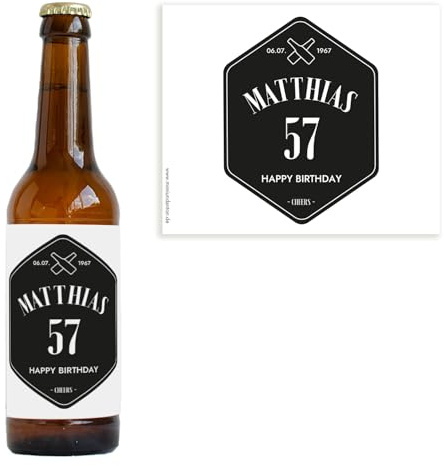 Mimi und Anton Bierflaschen Etikett runder Geburtstag Geschenk | 10x Bierflaschen Etikett personalisiert | Bieretikett selber gestalten Geburtstag | Geburtstagsgeschenk im coolen hipster Design