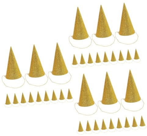 Ciieeo 36 Stk Krone Silberner Kegelhut Partyhüte Aus Papier Lustiges Feier-kit Papierkegel-partyhüte Kostüm Hüte Glitzernde Partyhüte Erster Geburtstagshut Geburtstagsparty-hut Kegelhüte