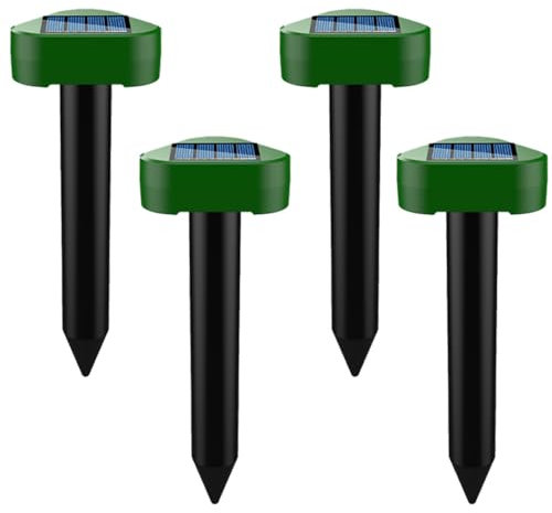 4X Repellente Solare per Talpe, Solare Repellente Zanzare, Repellente Ultrasuoni per topi, Impermeabile Scaccia Talpe Solare, Repellente ad energia Solare per Anti-Arvicola,Gopher,Serpent -Triangle
