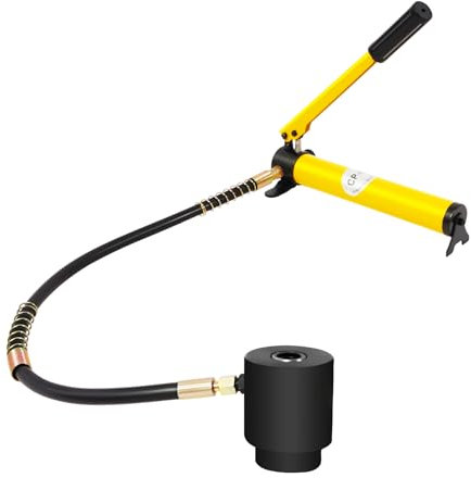 15T Hydraulische Lochstanzer Set Handpumpe Stahl Lochwerkzeug Hydraulischer Locher mit 10-Größen von Stanzwerkzeugen für verschiedene Lochdurchmesser, Zum schnellen Bohren verschiedener Materialien