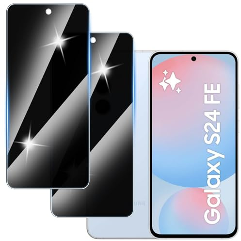 [2 Stück] Sichtschutzfolie für Samsung Galaxy S24 FE Panzer Schutz Glas, Anti-Spähen Privatsphäre Schutzfolie, 9H Härte, Anti-Kratzer, Bläschenfrei,Anti-Spy