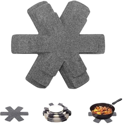 SNZ Proteggi Pentole in Feltro 15 Pezzi - Sottopentola Antiscivolo per Padelle (38cm, 35cm, 26cm) - Salvapadelle per Protezione Mobili e Prolungare la Vita di Pentole – grigio