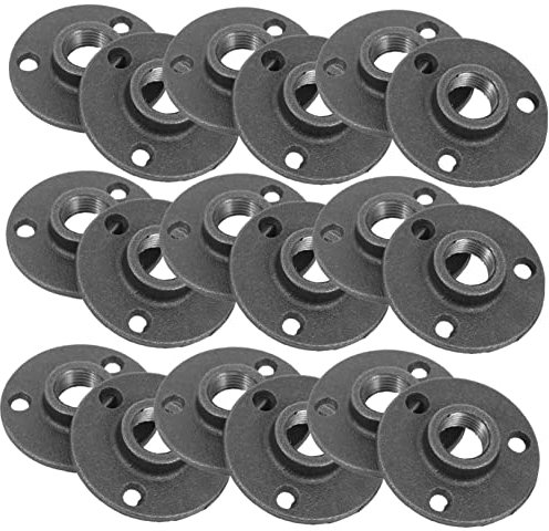 Tofficu 20pezzi Flangia Per Pavimento in Ferro Per Esterni e Giardino Flange Industriali Filettate Per Fissaggio e Decorazioni Vintage