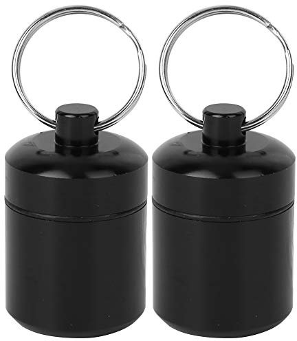 Mini Container Box Sealing Metal Can Aluminum Alloy Key Ring Storage for Coin Earplug 2Pcs Set