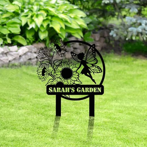 Personalisierte Gartenstecker aus Metall Gartenschilder mit Text Spruchschild für Draußen Wetterfest, Weihnachtsdeko Gartendeko Individuelle Metallschild für Advent Weihnachten Garten Terrasse Balkon