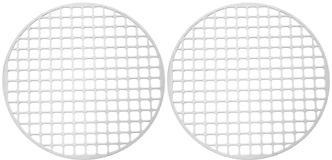 PATIKIL 20cm Round Barbecue Grill Mesh Grates, 2 Pcs 8 Circular Stainless Steel BBQ Mesh Rack Square Hole Round Barbecue Grilling Net for Outdoor Camping Home Party Family Gatherings