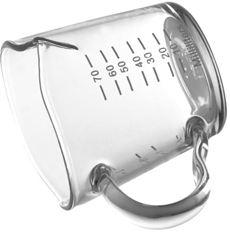 Gatuida Bicchiere Espresso in Vetro Resistenti al Calore con Misurino Graduato per Latte e Cocktail Trasparente Precisione Permanente