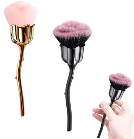 YUVKIN 2 PCS Nail Art Staubpinsel Für Maniküre, Nagel Kunst Staub Entferner Pinsel, Make-up-Pinsel weich, Zubehör Nagel Werkzeuge