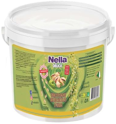 Crème de Pistaches Grillées avec Éclats et kadaïf Kunafa - 1 Kg - Sans Huile de Palme - Sans Arômes - Sans Conservateurs - Pâte à Tartiner Gourmande (avec kadaïf Kunafa)