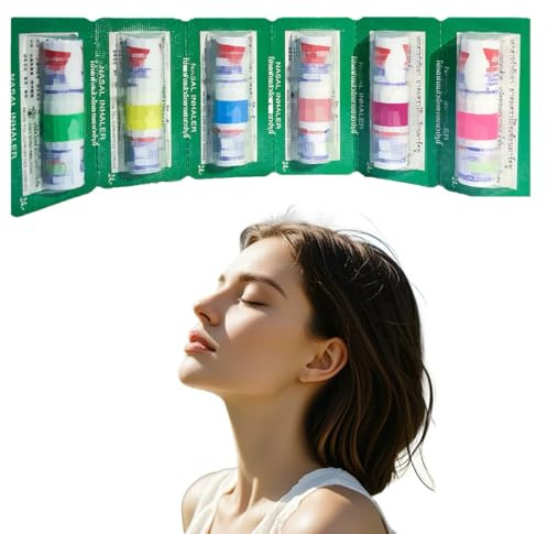 JNZAEK 4pcs inhalateur nasal aux huiles essentielles plusieurs lots pour nez bouché ou qui coule, degage les voix repiratoires, Améliore la Respiration et la Concentration