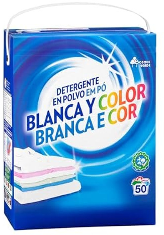 Bosque Verde Powder Laundry Detergent for Whites and Colours, 50 Washes, 2.75 kg, with Dispenser
