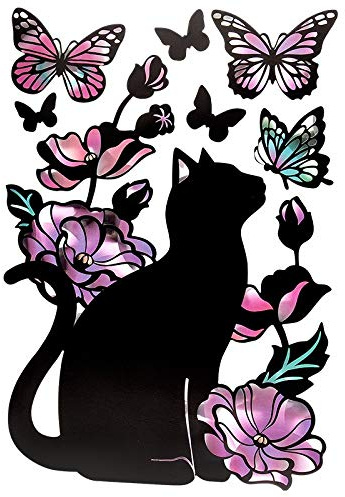 Ideen mit Herz Edle Metallic-Sticker mit spiegelndem Metallic-Effekt | Aufkleber | Abziehbilder | Stickerbögen mit diversen Motiven, Bogengröße 21 x 30 cm (Katze)