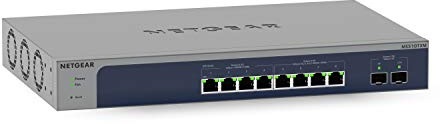 NETGEAR 10-Port 10G Multi-Gigabit Ethernet Smart Switch (MS510TXM) - Managed, 8 x Multi-gig Ports, 2 x 10G SFP+, Optional Insight Cloud Management, Desktop or Rackmount, Limited Lifetime Protection