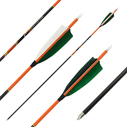 BSW - BogenSportWelt PyroSPHERE Slim mit Naturfedern Spine: 600 (25–45 lbs) | Pfeil und Bogen, Bogenschießen
