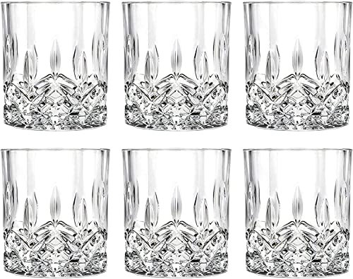 Zcoolo Bicchieri da Whisky Set di 6 Bicchieri da Scotch da 300 ML/10 OZ Bicchieri da Bourbon per Cocktail per Cocktail Eleganti Bicchieri da Acqua Bicchieri da Succo Bicchieri da Bere (A)