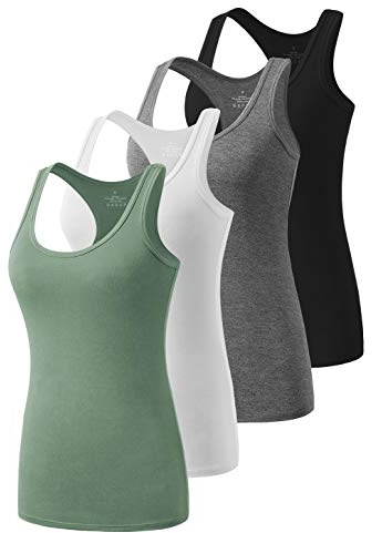 Ymmchy Workout Tank Top Damen Racerback Shirt Tanktop Unterhemd 4er-Pack