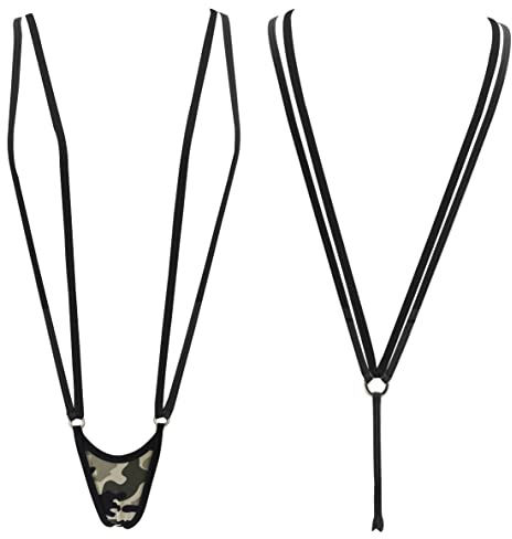 SHERRYLO Slingshot-Bikini für Damen, Oben ohne G-String, Extremes Strapsband, Mikro-Bikinis, Camouflage, Einheitsgröße