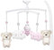 Mobile Musical Ours rose pour lit de bébé et berceau