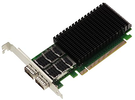 KALEA-INFORMATIQUE Tarjeta controladora de Red PCIe de 2 Puertos Dual 100G QSFP28 para Servidor o PC. Chipset Mellanox ConnectX 4. Soporte 100GbE 56GbE 50GbE 40GbE 25GbE 10GbE 1GbE.