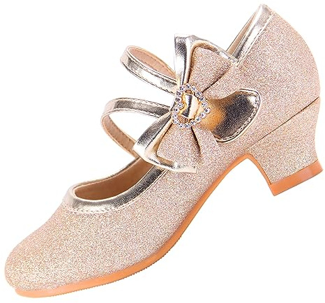EIGHT KM EKM7018 Niñas Tacones Bajos Mary Jane Vestido Formal Iluminar Zapatos de salón