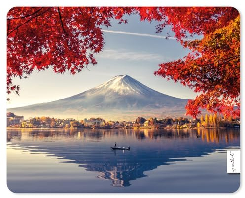 younikat Mauspad Japan I 24 x 19 cm Mousepad in Standard-Größe I Mount Fuji-Vulkan Motiv im Frühjahr I Qualitätsdruck auf Zellkautschuk I rutschfest wasserfest und abwischbar I dv1241