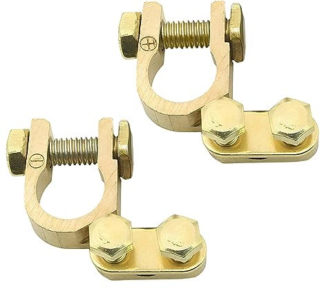 CGEAMDY 2 Pezzi Terminali Morsetti Di Batteria, Terminale per Batteria Auto, Morsetti per Batteria Terminali, Terminali Batterie Auto, Connettori Di Batterie Con Dado, Per Motociclette Camion Barca