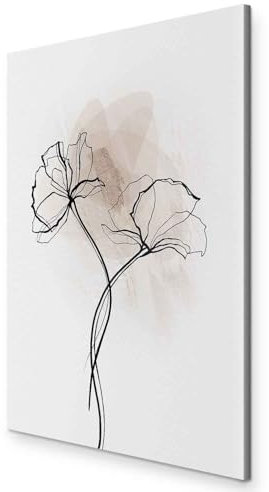 murando - Akustikbild Blumen Bilder Akustikschaum Hochleistungsschallabsorber Schallschutz Leinwand 1 tlg Wandbild Raumakustik Schalldämmung Skizze Botanik Pflanzenmotiv b-A-0746-b-a