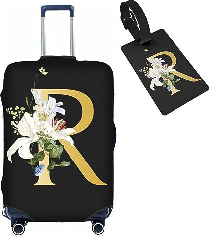 Tuizumy Decorative R Suitcase Protectors Elastic Washable Luggage Covers With Concealed Zippers For 18-32 Inch Luggage (Size M: Fits 22-24 Inch)
