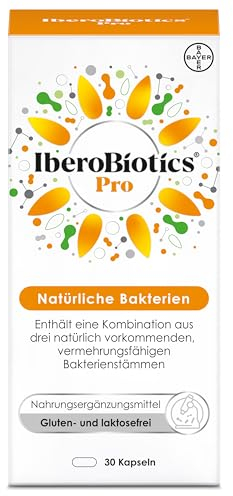 IberoBiotics Pro - Nahrungsergänzungsmittel mit 6 Mrd. vermehrungsfähigen Bakterien je Tagesdosis - vegan, laktose- und glutenfrei - 30 Kapseln
