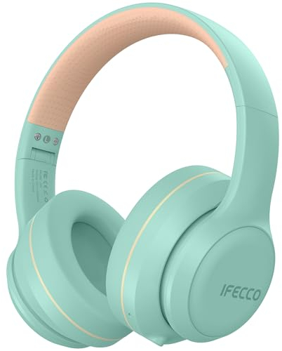 IFECCO Cuffie Wireless Over Ear - Auricolari Bluetooth 5.3 con Microfono,Cuffie Senza Fili Stereo HiFi Pieghevoli per Viaggio Telefono Computer TV