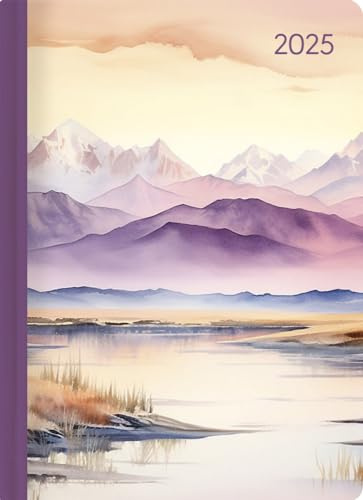 Alpha Edition - Daily Journal Style Aquarelle 2025 Taschenkalender, 10,7x15,2cm, Kalender mit 352 Seiten, Mondphasen, viel Platz für Notizen und internationalem Kalendarium