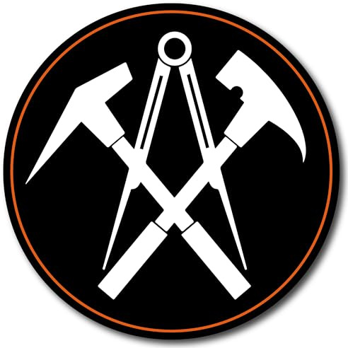 Dachdecker Zunft Aufkleber Symbol Sticker Zimmermann Digitaldruck laminiert Haus Beruf Zunft | Größe 9x9cm (M)