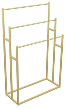 Handtuchhalter Handtuchständer Freistehender Handtuchhalter Aus Eisen, 3 Etagen, Bodenstehender Handtuchhalter, Badetuchständer Für Schlafzimmer, Badezimmer Handtuchhalter Stehend (Color : Gold, Siz