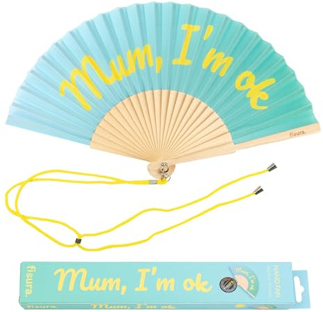 Fisura Original fan with message in English, modern and funny wooden fan, gift fan, hanging fan, 42.5 x 23 cm.