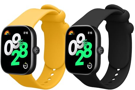 kwmobile Straps for Xiaomi Redmi Watch 4 Straps - 2x Replacement Silicone Watch Bands - Smartwatch or Fitness Tracker