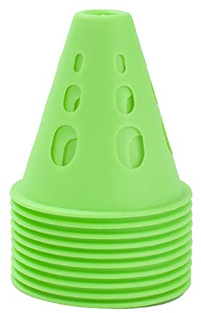 ZDHFFFUK Agility-Trainingskegel, Kunststoff-Verkehrskegel für Sporttraining, Agility-Trainingskegel für Kinder, Fußball, Rollschuhlaufen (Farbe: Grün, Größe: 20 Stück)