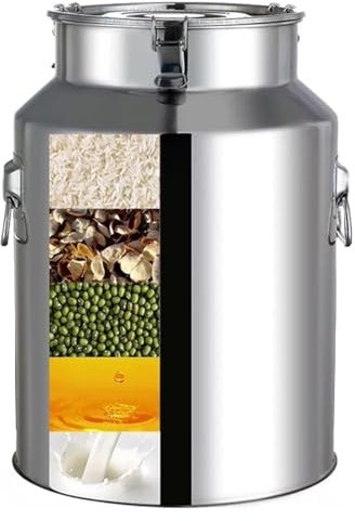 Milk Bucket, 201 Stainless Steel Household Sealed Barrels with Sealed Lid,Milk Churn CanTea Canister for Kitchen,Home(100L)
