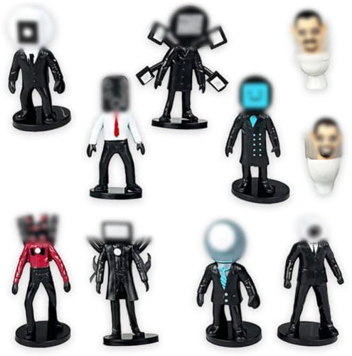 MIFKLMV Toilet Game Figures and Man Cake Toppers, Mini Ornaments, Model, Collectible Gifts for Kids Fans' Birthdays (10 PCS)
