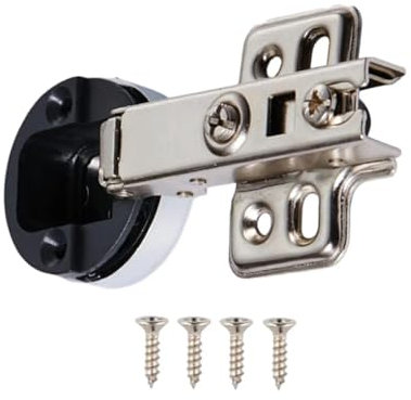 BIMRTGXR 1 pieza de bisagra for puerta de vidrio de armario de cocina, bisagras for puerta, tornillos de copa de 35 mm, bisagra fija de acero, orificio de 35 mm, bisagra oculta, herrajes for gabinetes