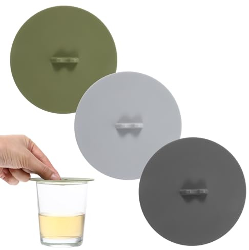 3Pcs Silicone Lids, 10CM Silicone Cup Covers Reusable Mug Covers Anti-dust Drink Glass Cup Lids for Mugs Tea Cups Coffee Cups (3 Colors)