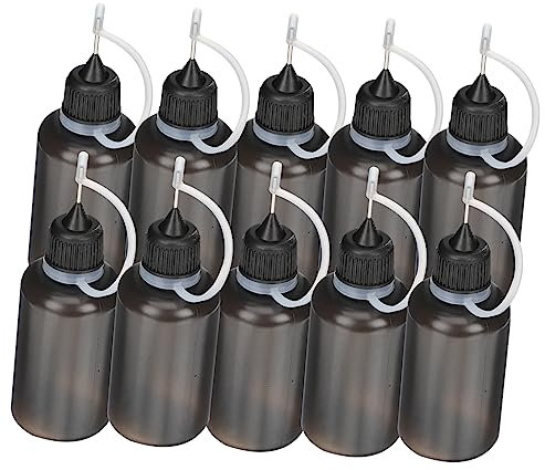 ULDIGI 20pcs Engine Oil Bottle Squeezy Lid Plastic Machine Oil Bottle for Industrial Use Steel Nozzle Design