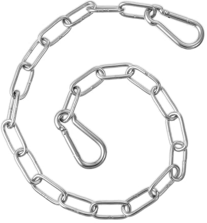 Gate Chain Lock, Stainless Steel Chain 20 Inch Silver Gate Chain Lock with Both-Ended Carabiners Security Door Chain Link Outdoor Fences Pet Cages Horse Goat Cow Corral Supplies