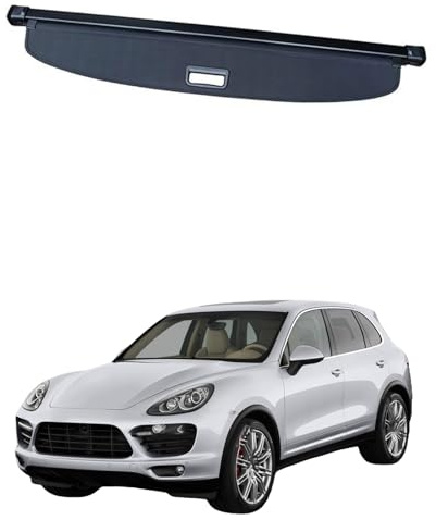 Car Rear Trunk Retractable Cargo Cover for Porsche Cayenne 2010-2017,Retractable Security Luggage Storage Mat Partition Privacy Shades Rack Cargo Pad Covers,Canvas
